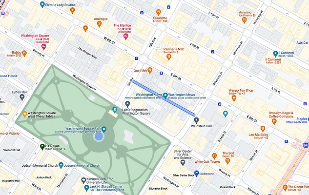 map Washington Mews Alley